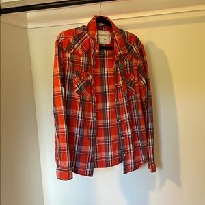 Aeropostale Red and Blue Plaid Button Down Shirt